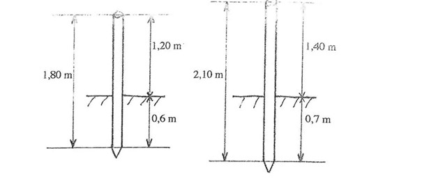 Planting of wooden stakes