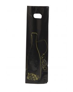 Sac plastique 1 bouteille - noir
